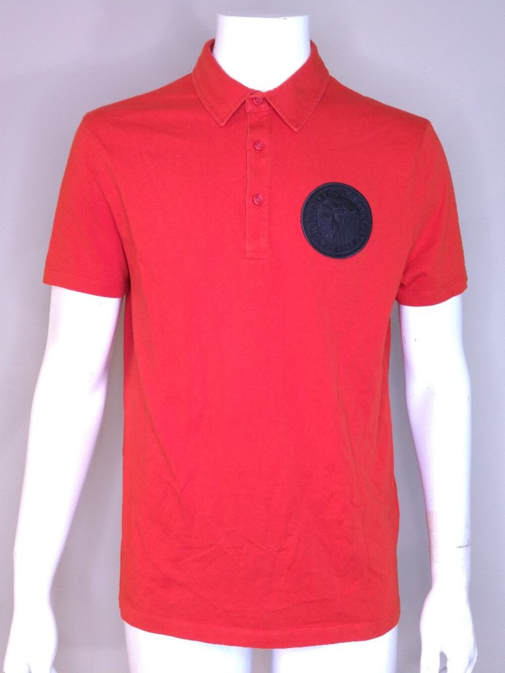 VERSACE COLLECTION Polo Shirt MEDIUM Luxury MEDUSA Patch SS Mens Size M DESIGNER